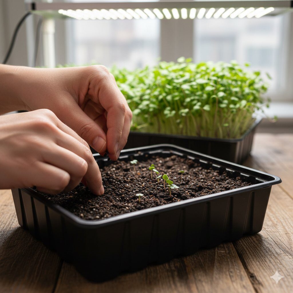 Fresh microgreens in a bowl — ready to eat